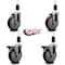 Service Caster 5'' Black Poly Wheel Swivel 1-3/8'' Expanding Stem Caster Set 2 Brakes, 4PK SCC-EX20S514-PPUB-BLK-2-PLB-2-138 - alternate 4
